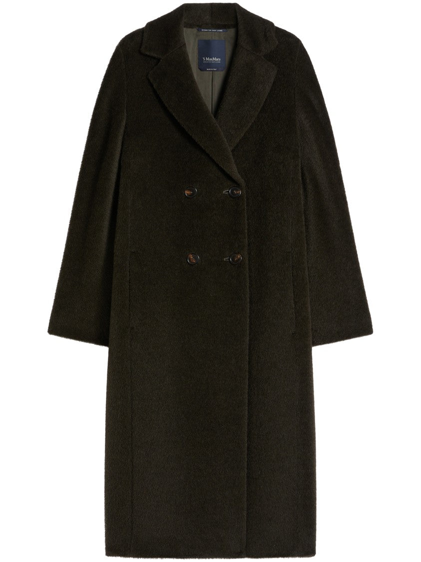 Max Mara Double-Breasted Alpaca Blend Coat With Classic Lapel