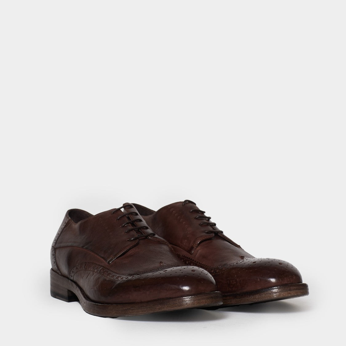 Fabrizio Silenzi Classic Brown Derby Lace-Up Shoes