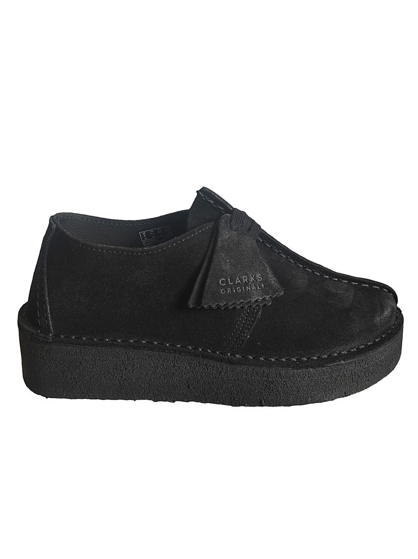 Clarks Minimalist Leather Wedge Shoes With Decorative Tassel