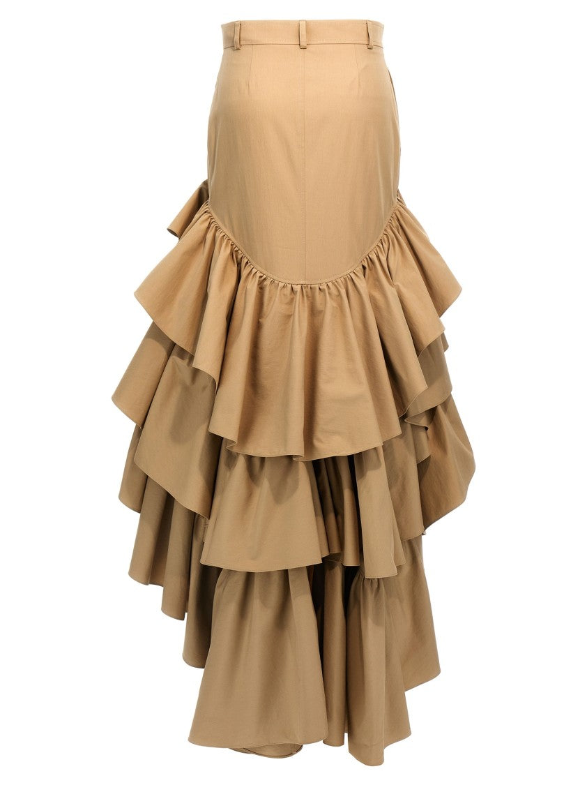 Moschino Asymmetrical Cotton Canvas Skirt
