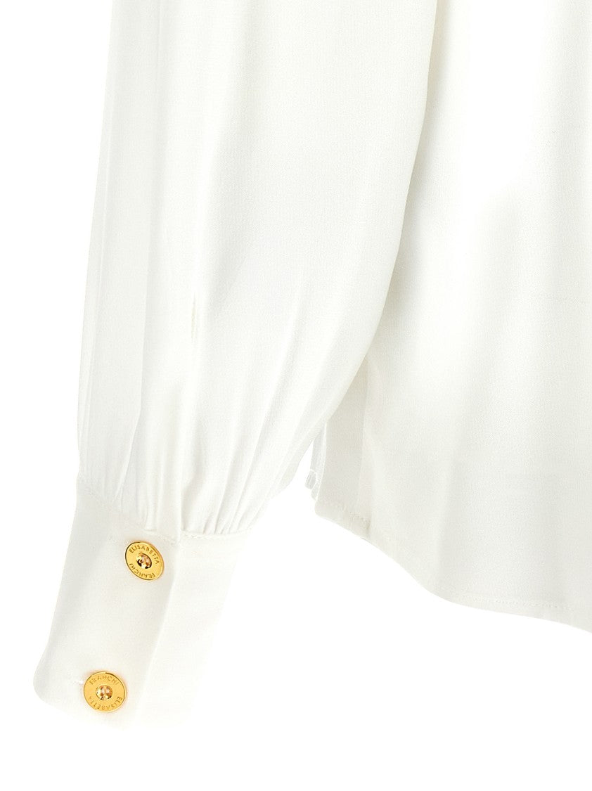 Elisabetta Franchi Viscose Georgette Shirt With Removable Necklace Detail