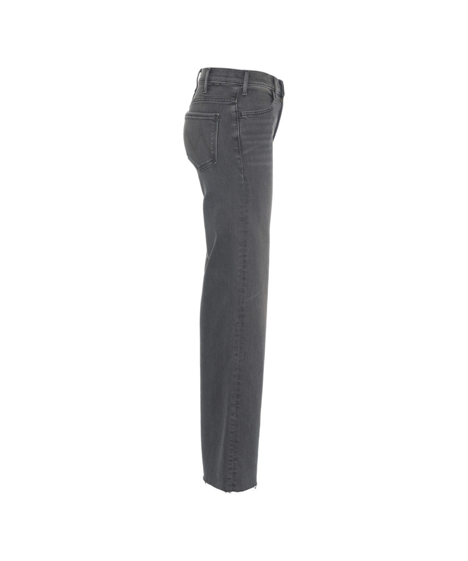 Mother High-Waist Flared Jeans With Frayed Hem