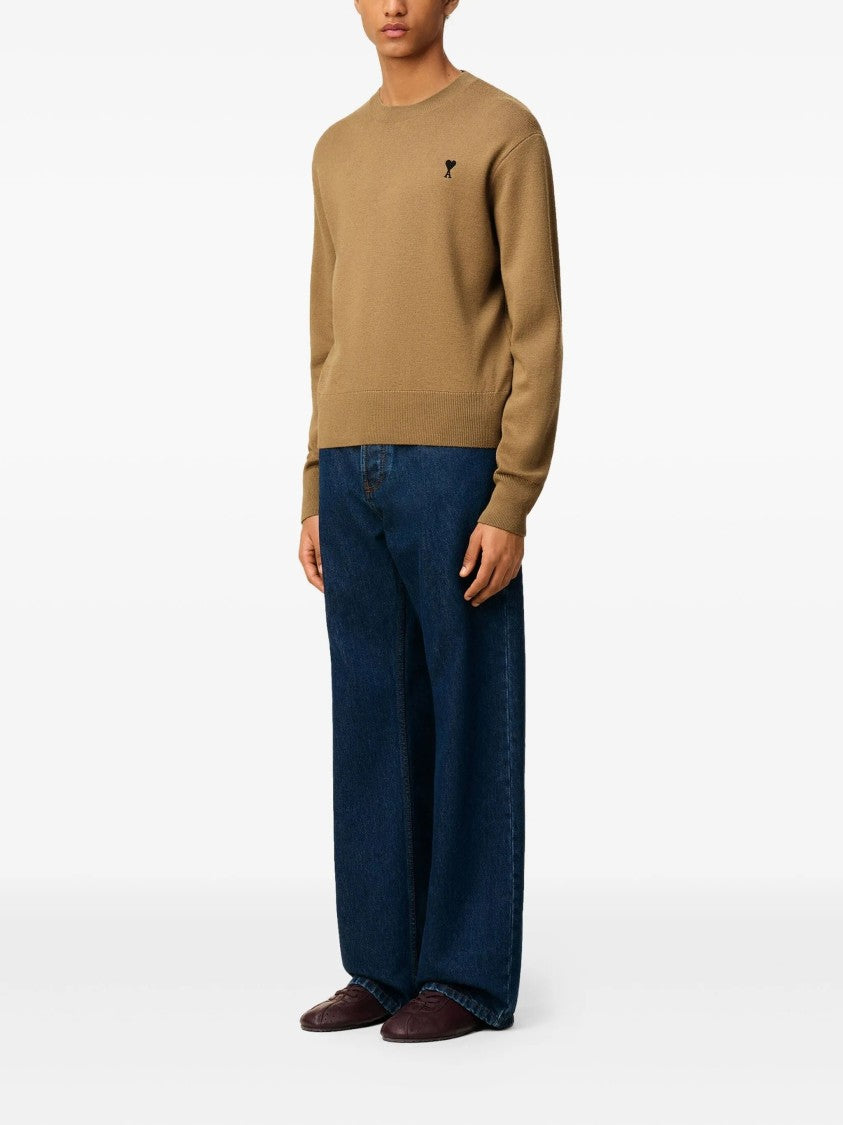 Ami Camel Wool Knit Sweater