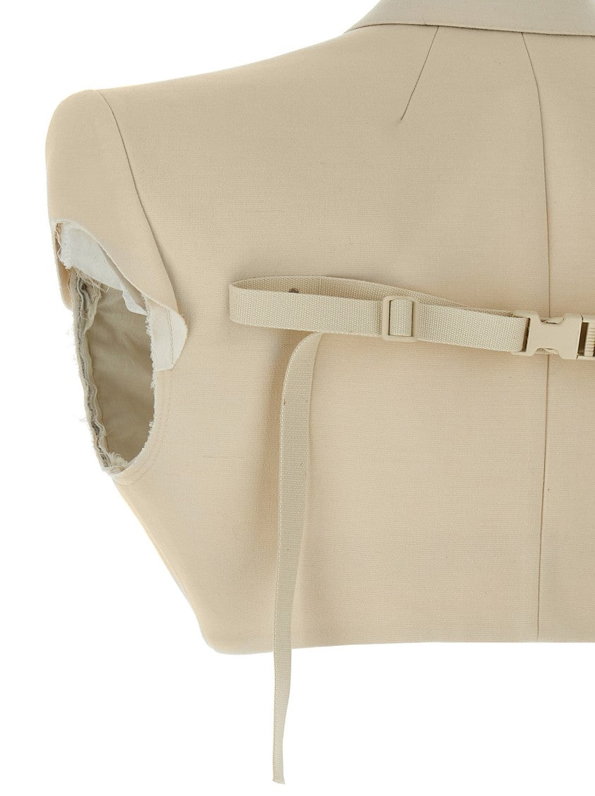 Rick Owens Cropped Wool Blend Cotton Vest