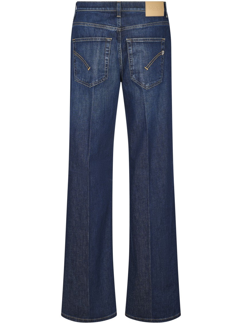 Dondup High-Waisted Wide-Leg Denim Trousers