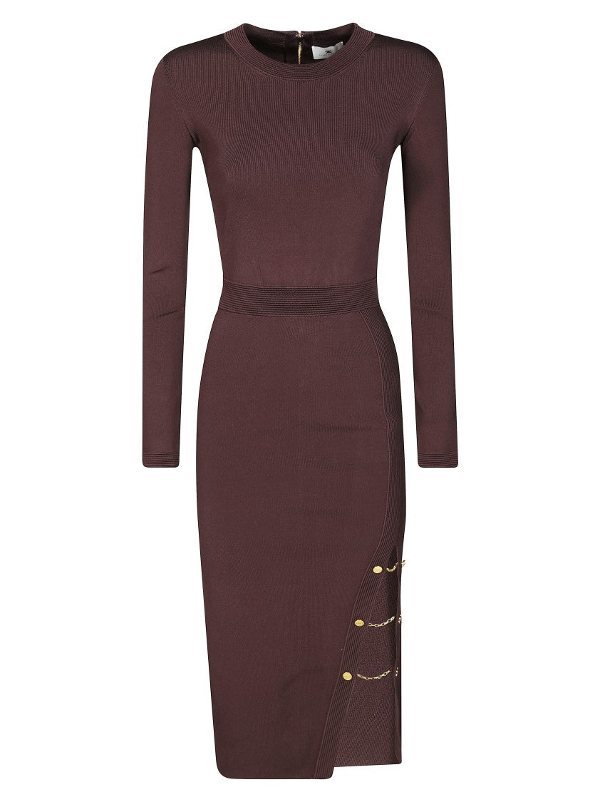 Elisabetta Franchi Longuette Knit Dress With Hem