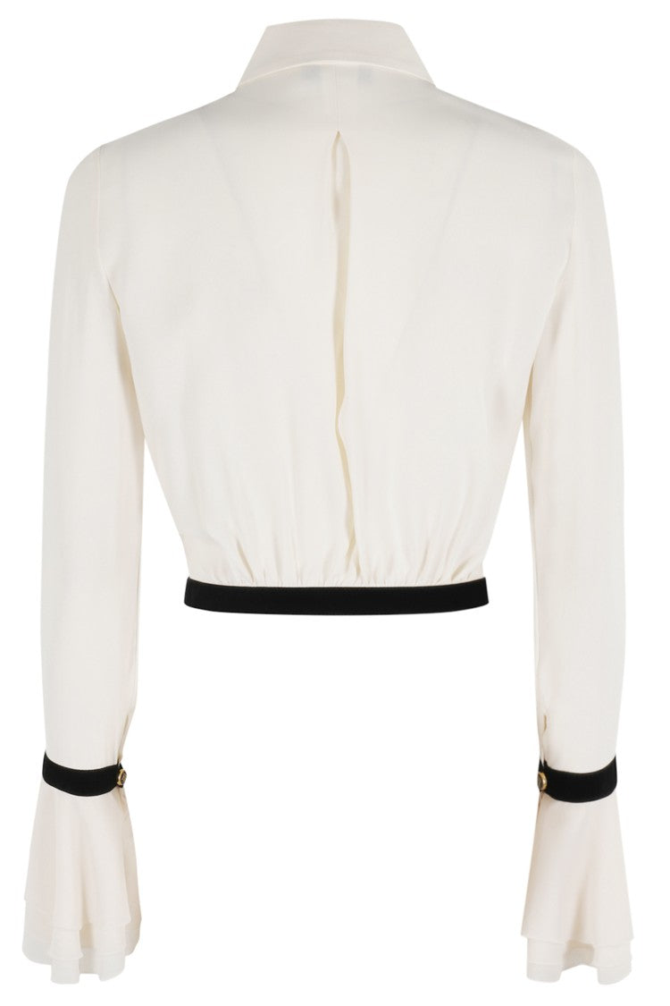 Elisabetta Franchi Cropped Milk Georgette Shirt