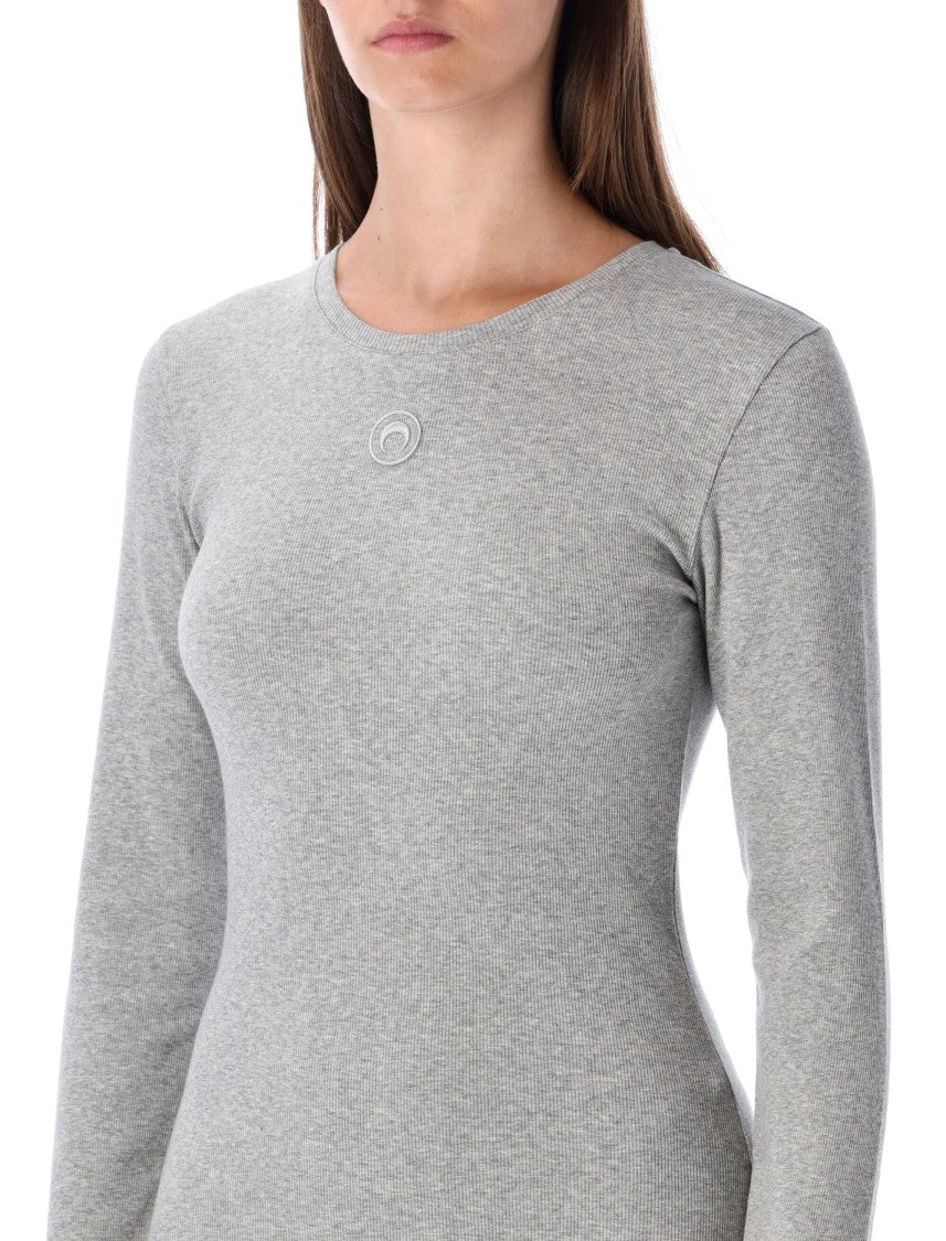 Marine Serre Mini Dress Ls Jersey Rib