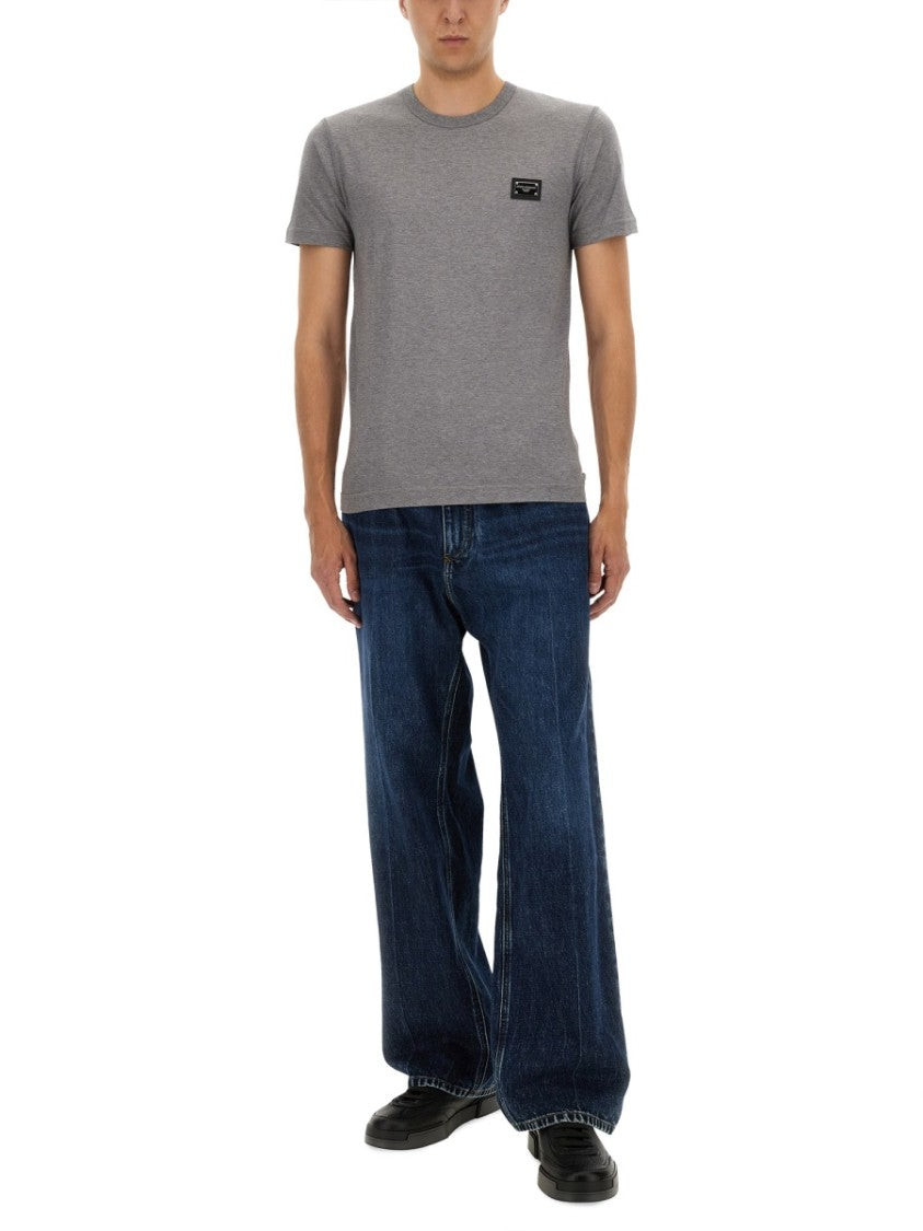 Dolce & Gabbana Cotton T-Shirt With Subtle Logo Plaque