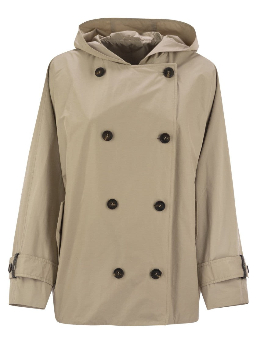 Brunello Cucinelli Techno Cotton Caban With Precious Detail