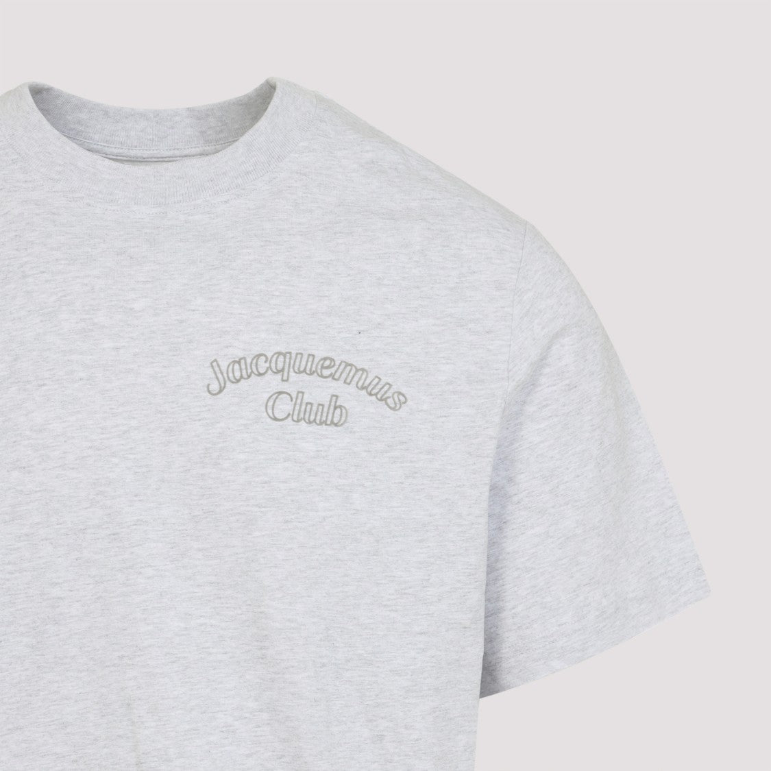 Jacquemus Grey Cotton T-Shirt With Embroidered Logo