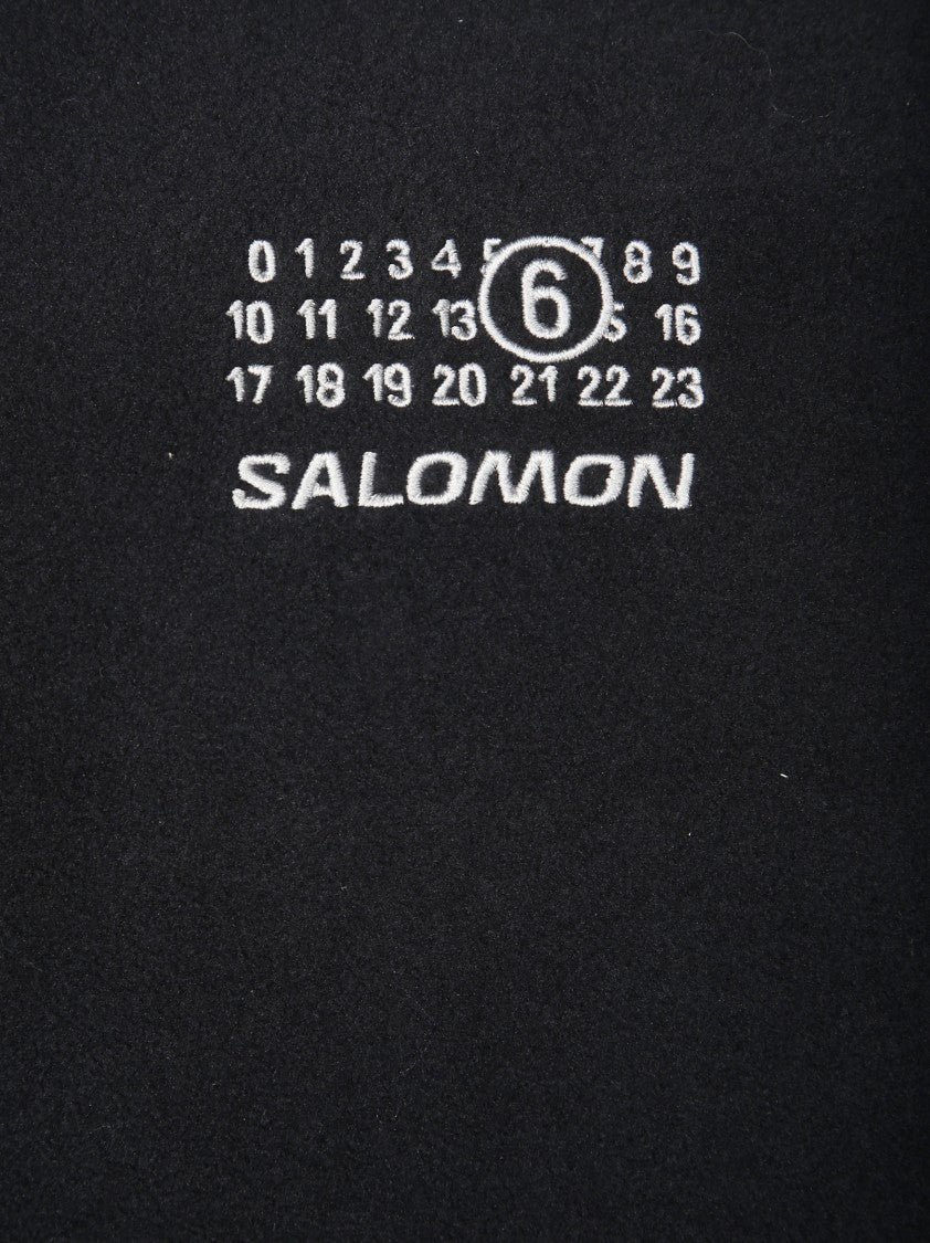 Mm6 By Maison Margiela Minimalist White Long-Sleeved Top With Round Neckline