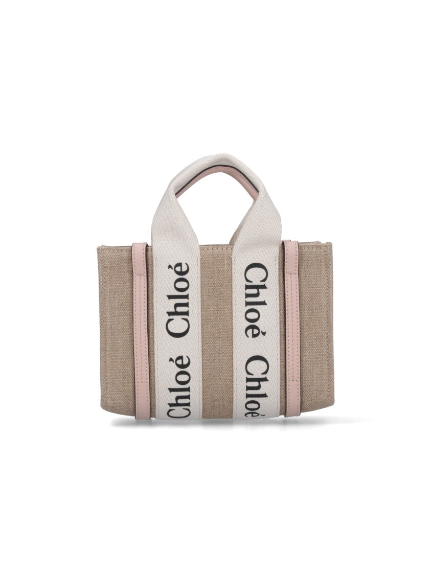 Chloé "Woody" Mini Bag Beige