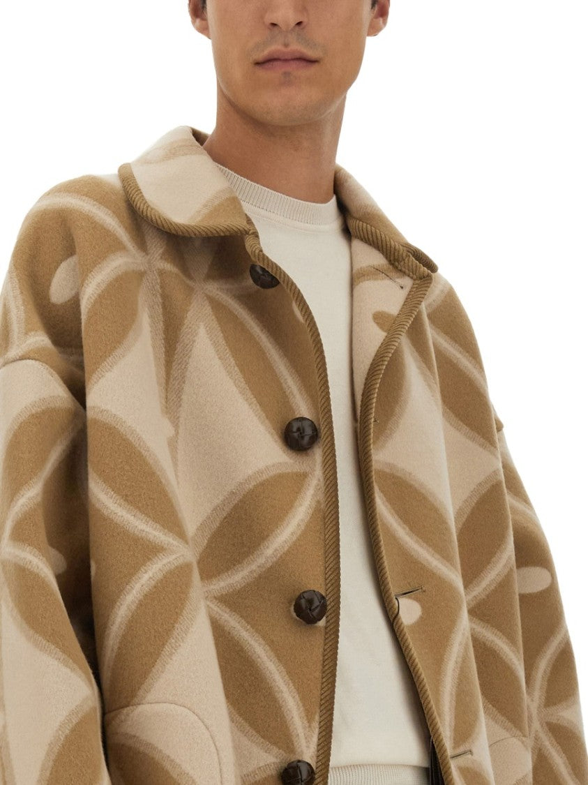 Etro Oversized Jacquard Pattern Wool Coat