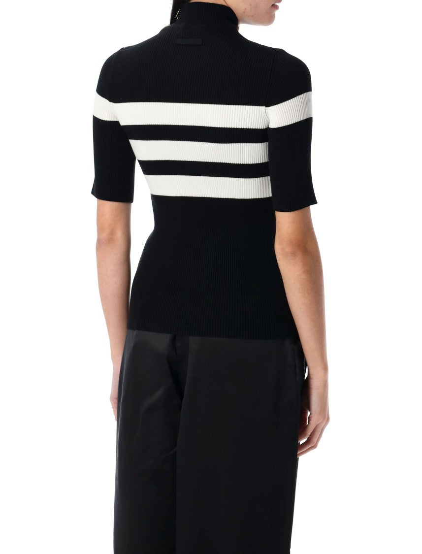 Jean Paul Gaultier Knitted Stripe Short Sleeve Knit