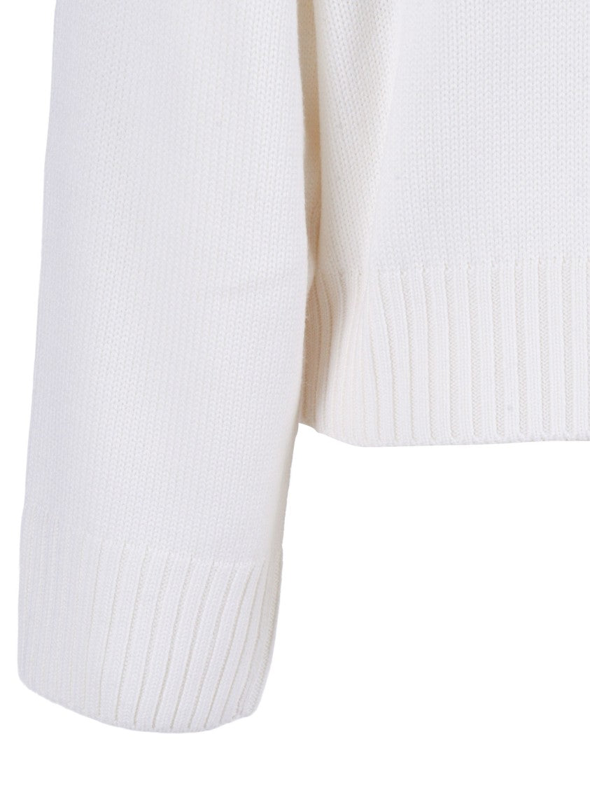 Fabiana Filippi Cropped Turtleneck Sweater In Fine Merino Wool