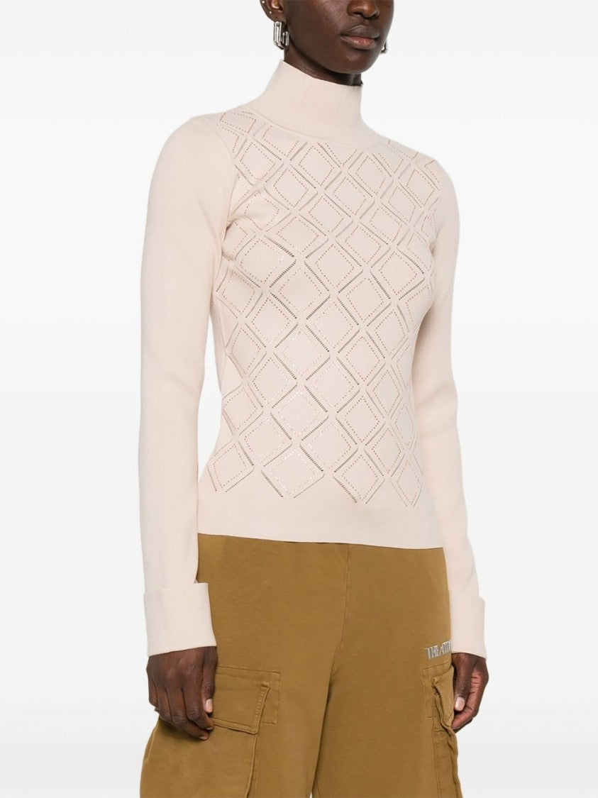 Blugirl Textured Light Pink Knit Sweater