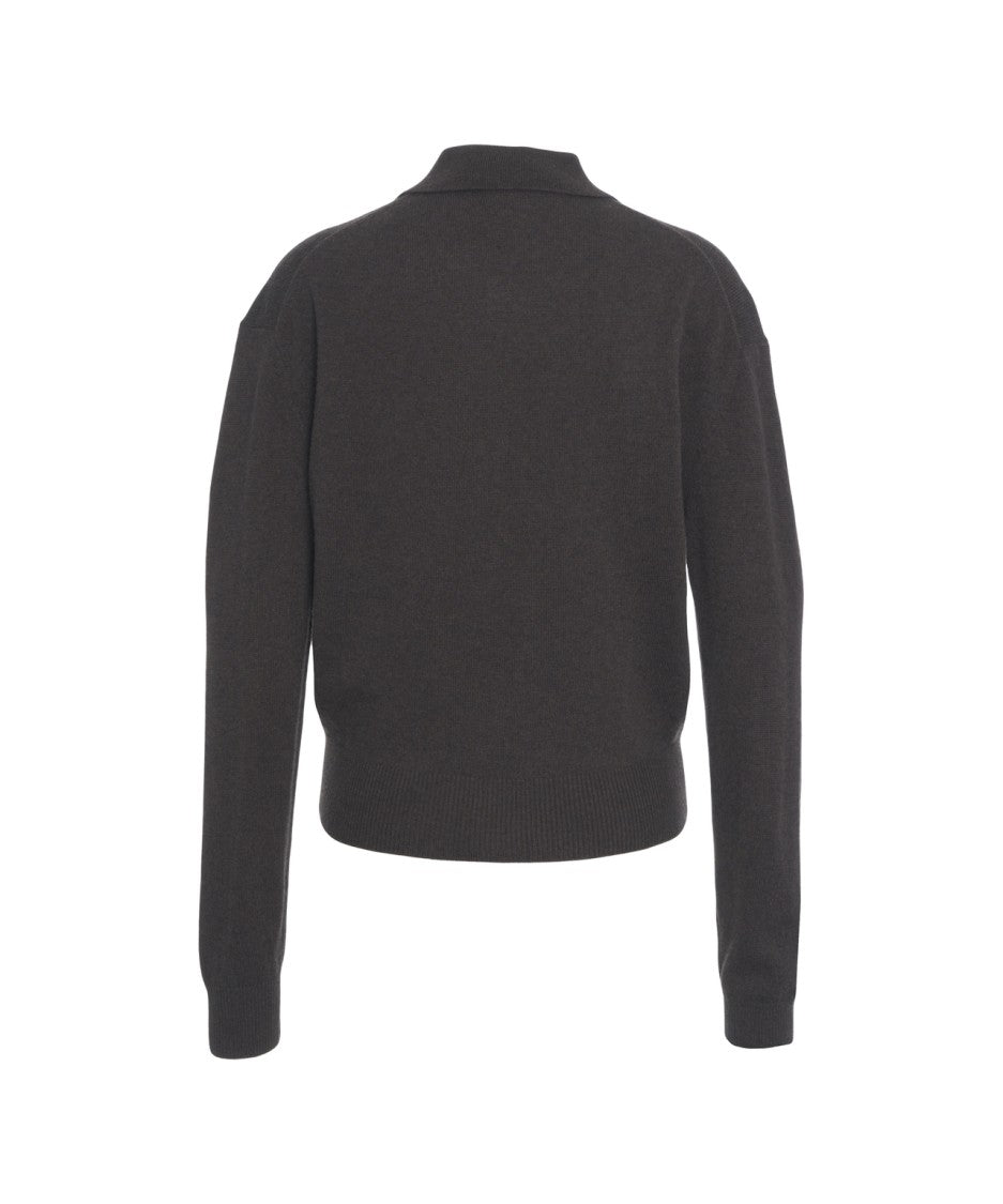 Second Female Polo Collar Knitwear Sweater In Luxurious Wool-Silk Blend