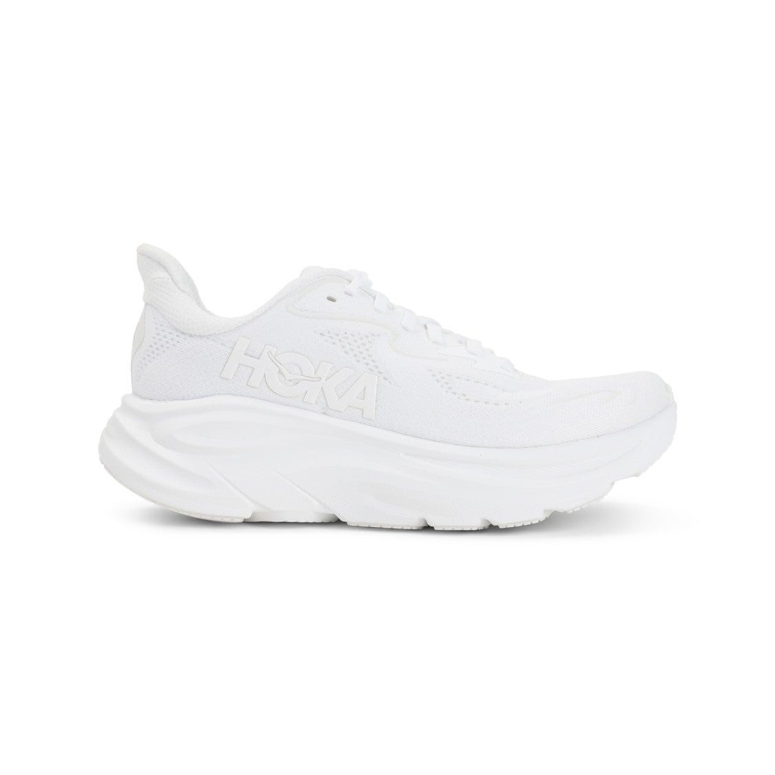 Hoka Streamlined White Sneakers With Cushioned Sole
