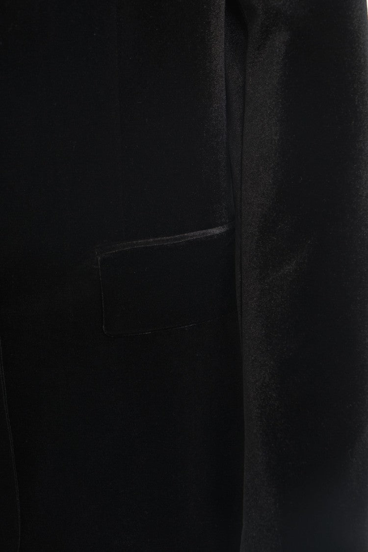 Gender Velvet Blazer With Single-Breasted Design And Tailored Fit