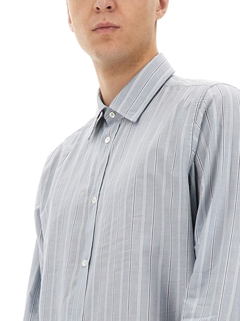 Maison Margiela Classic Striped Button-Down Shirt In Soft Cotton