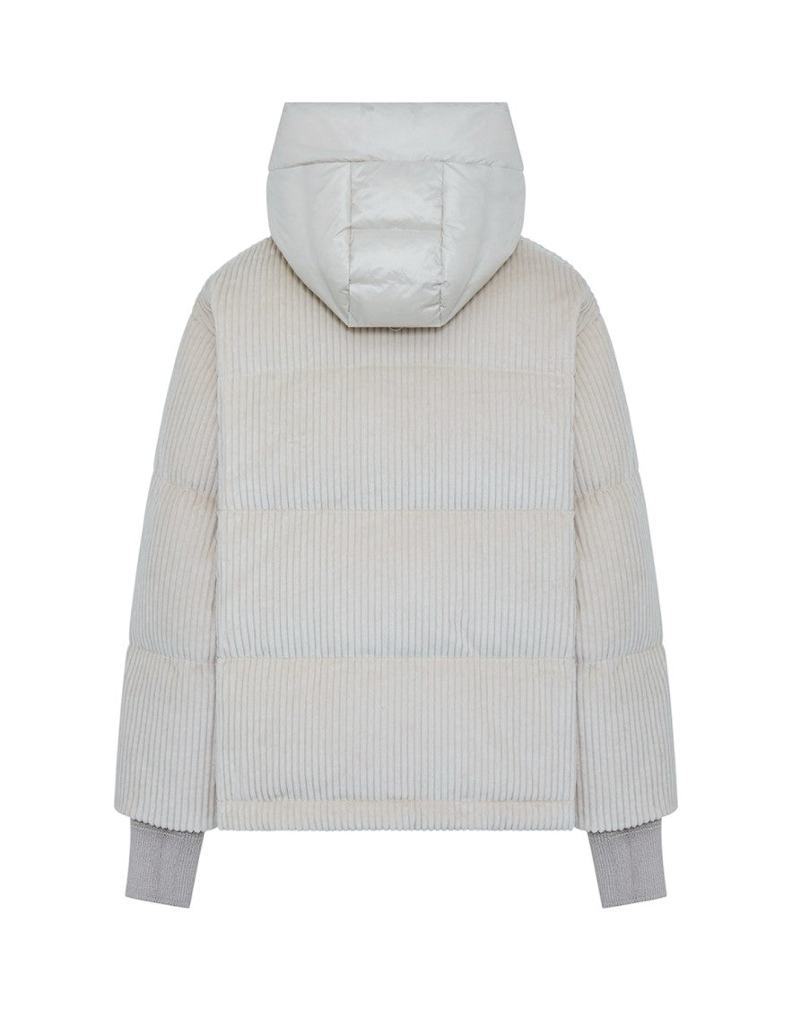 Duno Lightweight Short Down Jacket In Pure Wool