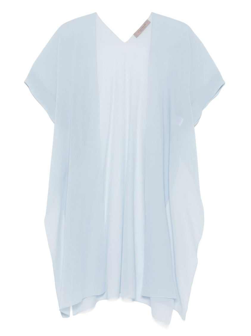 D. Exterior Open-Front Sweater With Side Slits