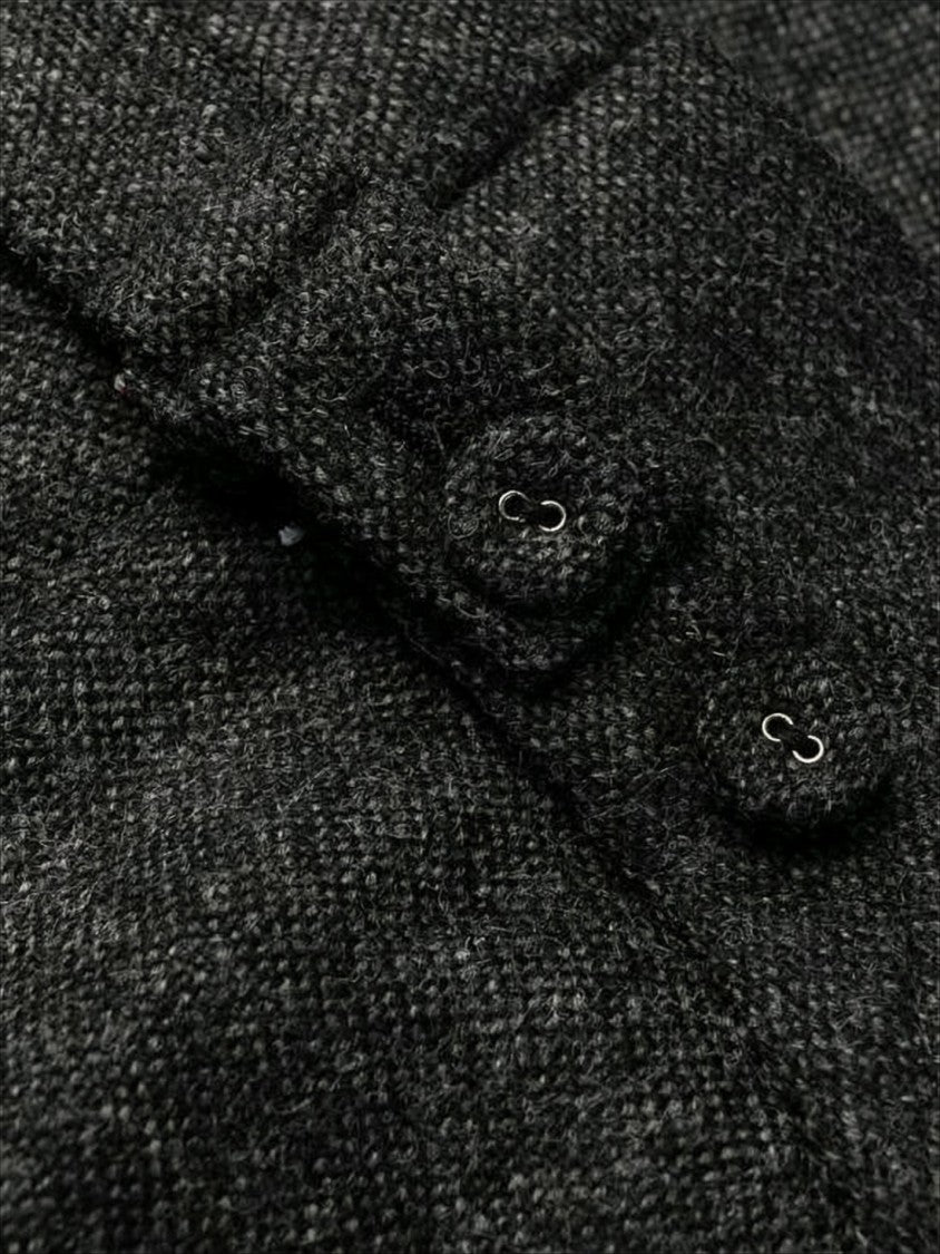 Thom Browne Tailored Cropped Suit Pants With Herringbone Texture And Four-Stripe Detail