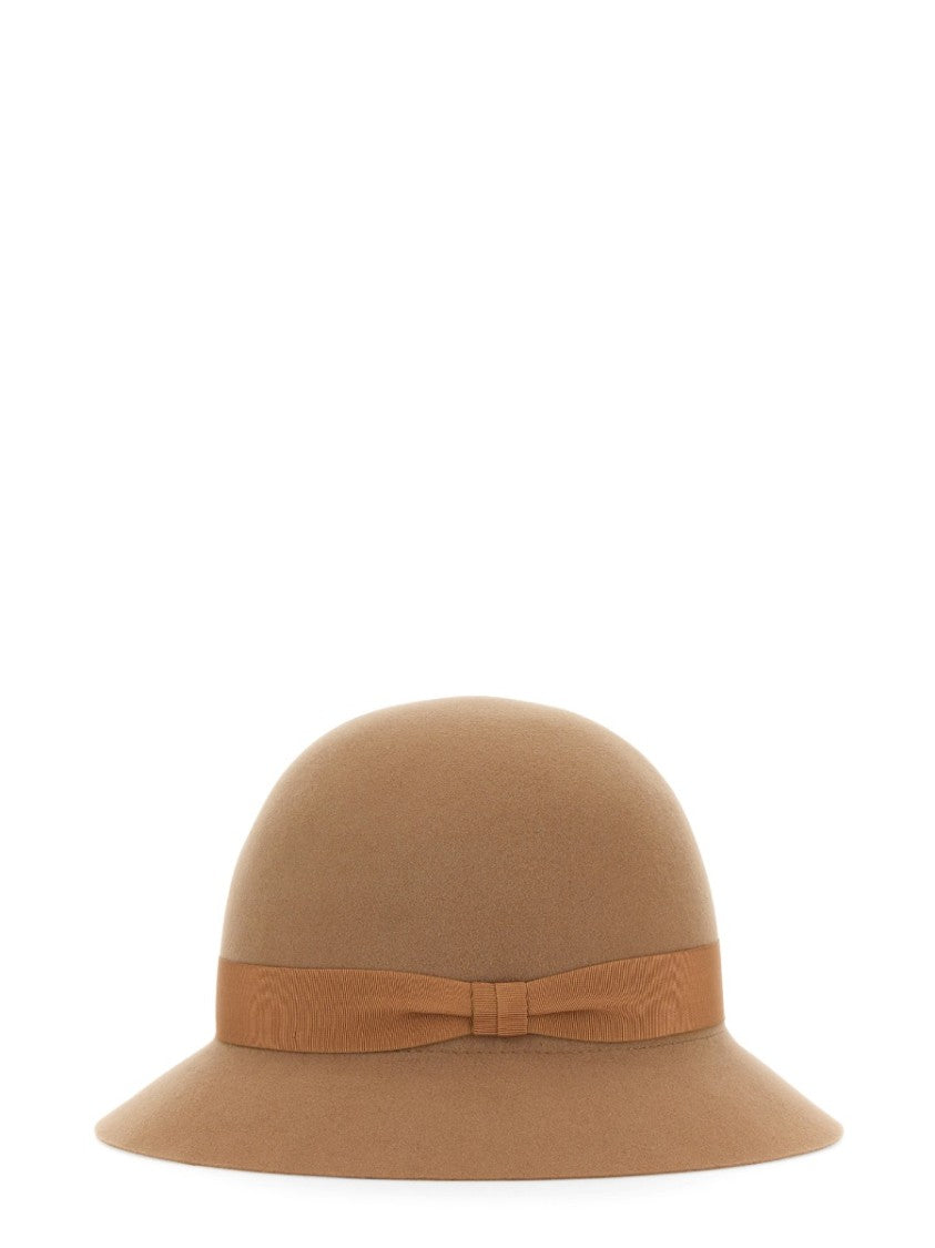 Helen Kaminski Cloque 'Etta' Merino Wool Hat With Ribbon Band