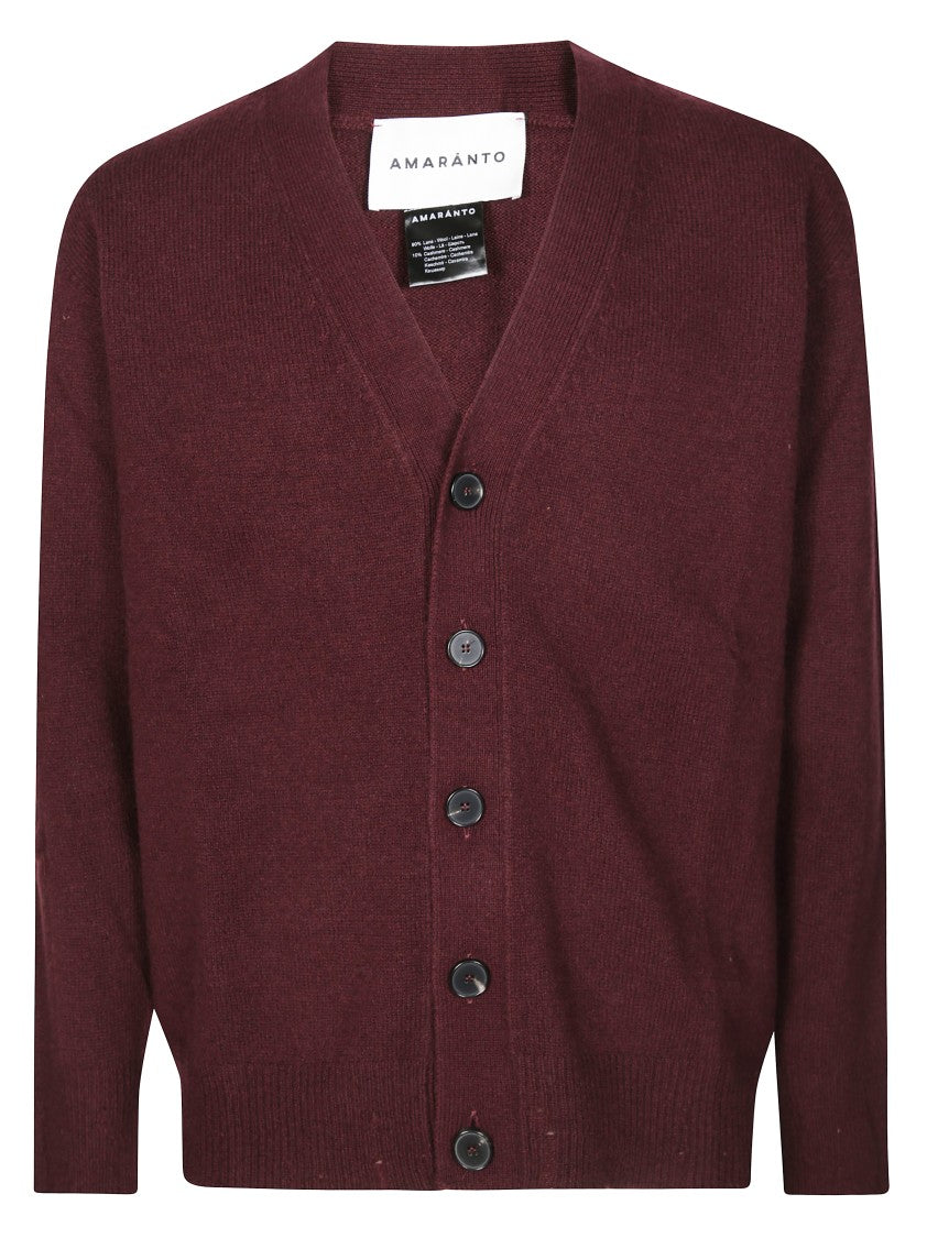 Amaranto Button-Up Cardigan With Distressed Details