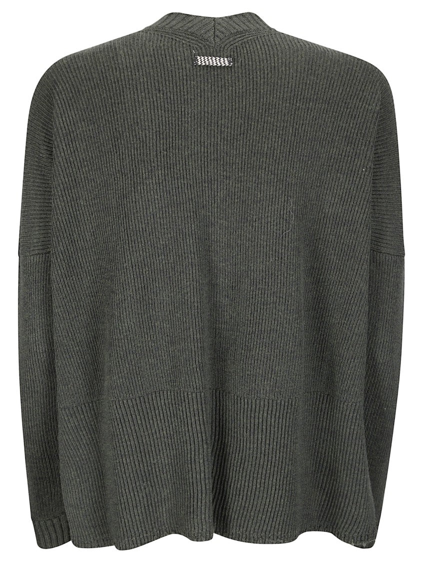 Archiviob V-Neck Sweater With Classic Knit Texture And Ribbed Details