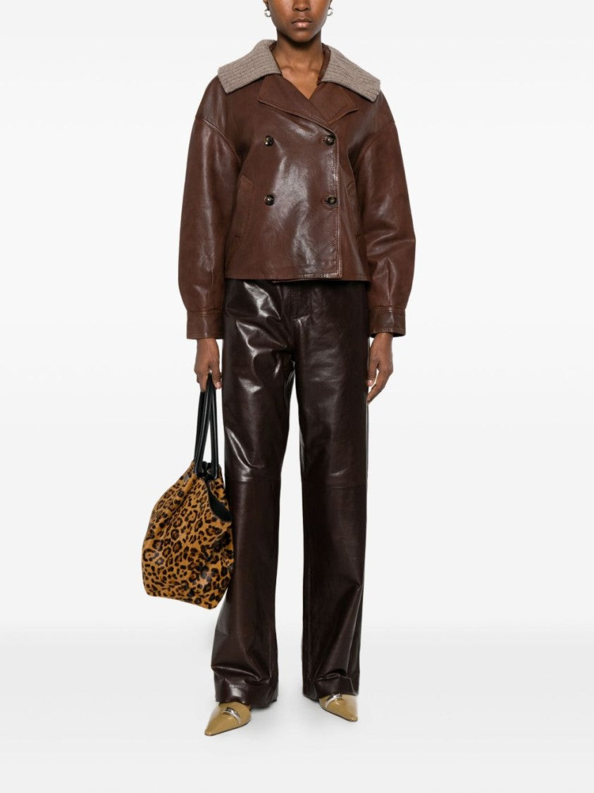 The Jack And Jackie Leathers Cropped Red Leather Jacket