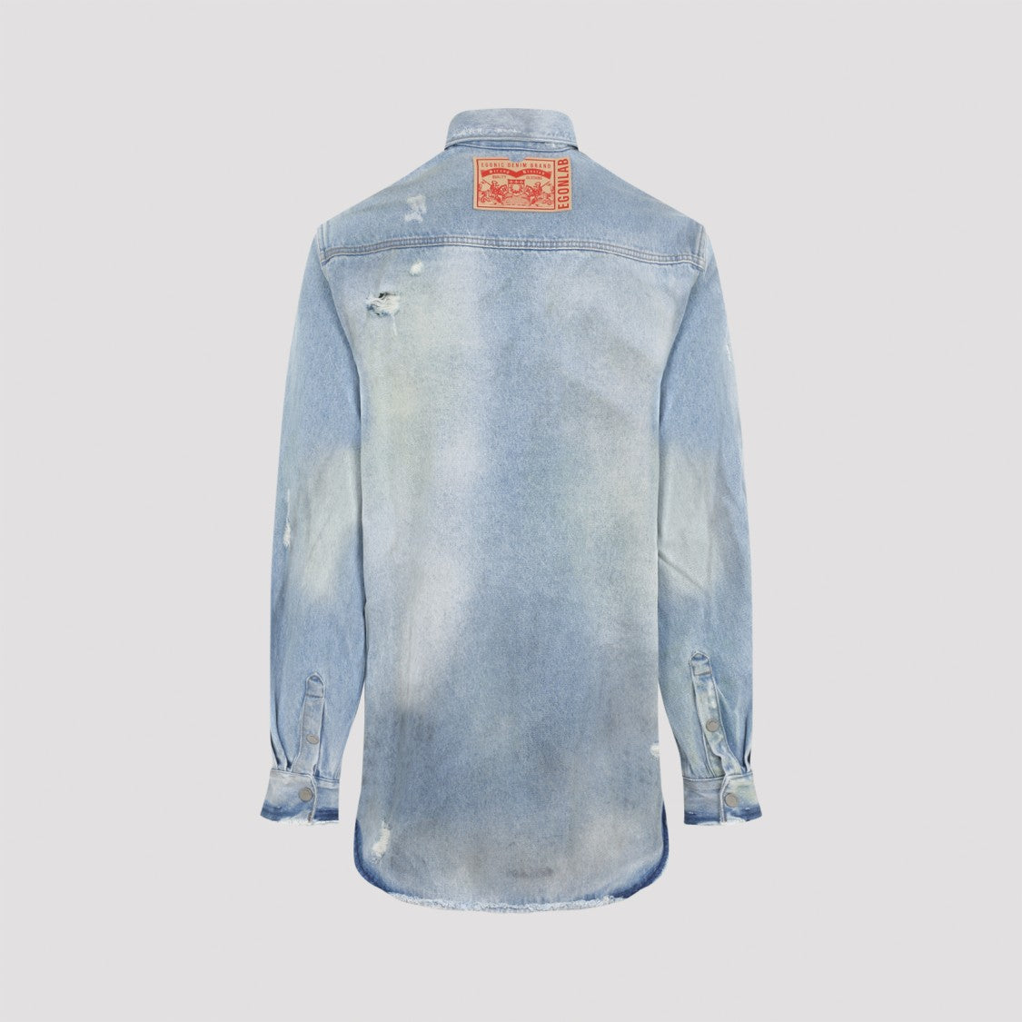 Egonlab Distressed Denim Shirt With Classic Fit