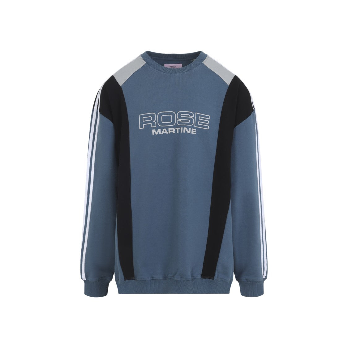 Martine Rose Blue Agean Cotton Panelled Sweatshirt