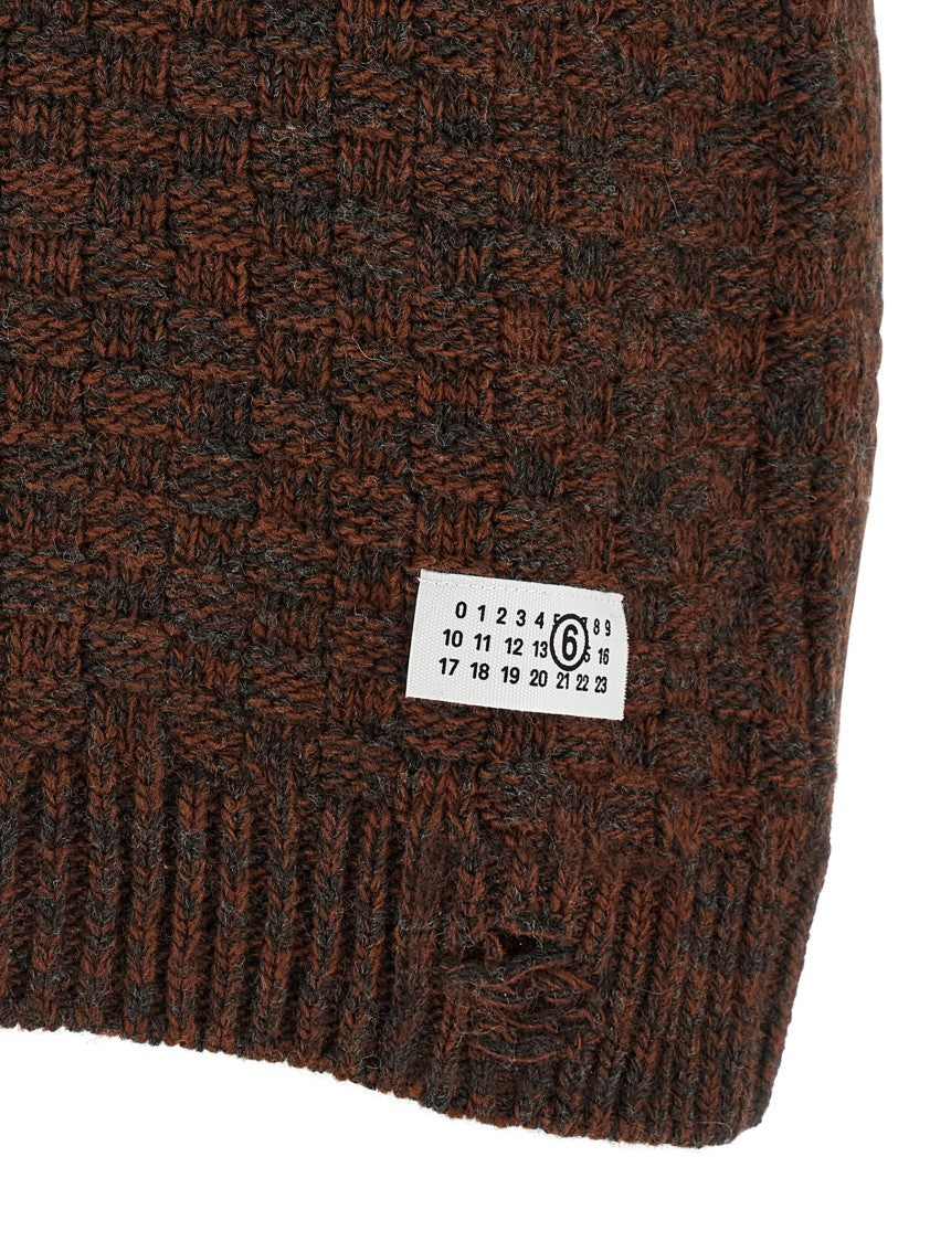 Mm6 By Maison Margiela Distressed Wool Blend Vest