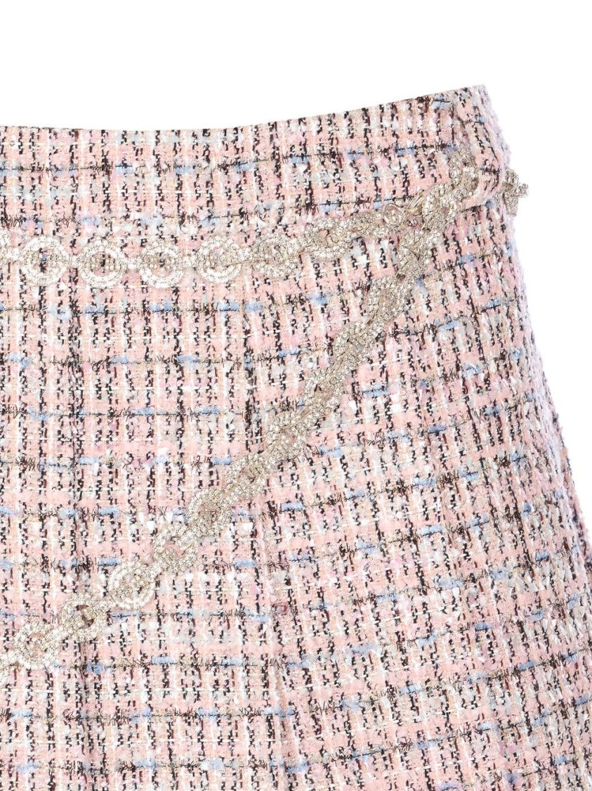 Self-Portrait Pleated Mini Skirt With Textured Fabric