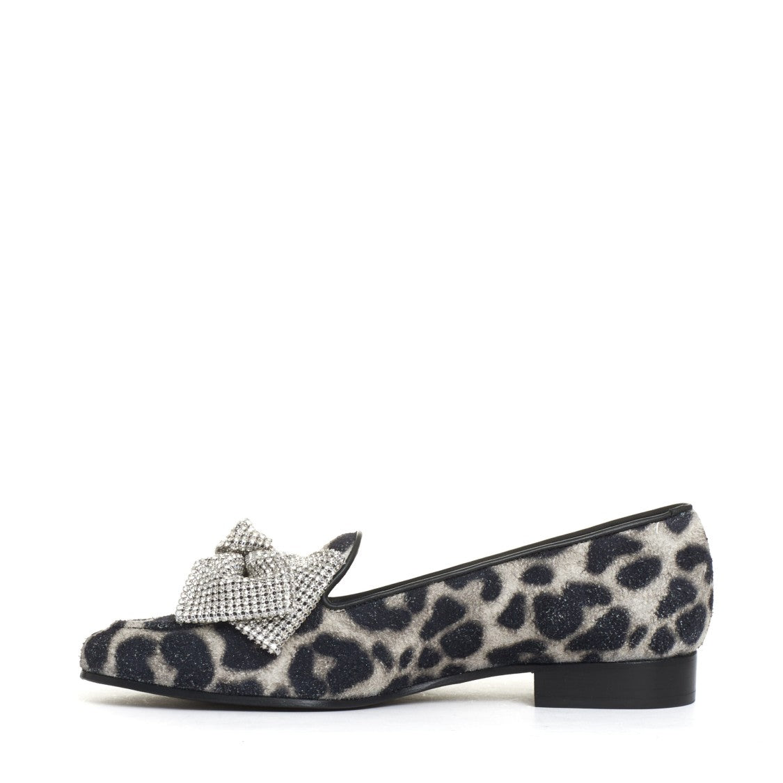 Agl Bow Moccasin Rhinestone And Leopard Print