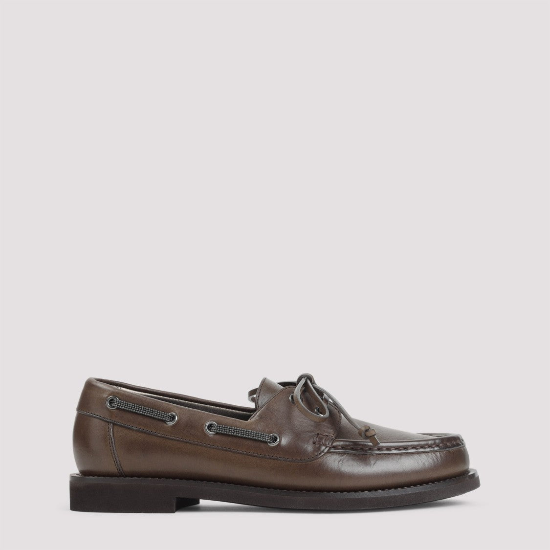 Brunello Cucinelli Brown Leather Loafers
