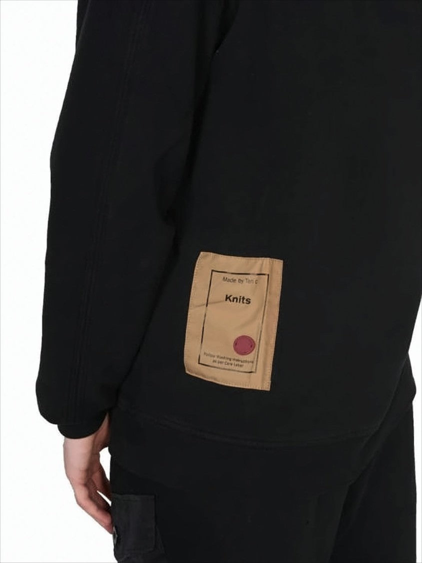 Ten C Relaxed Fit Long-Sleeve Top With Ribbed Cuffs