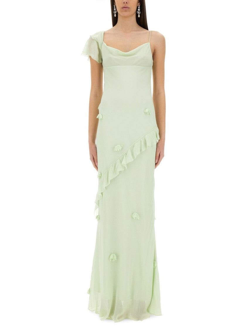 Self-Portrait Long Dress With Floral Appliqués