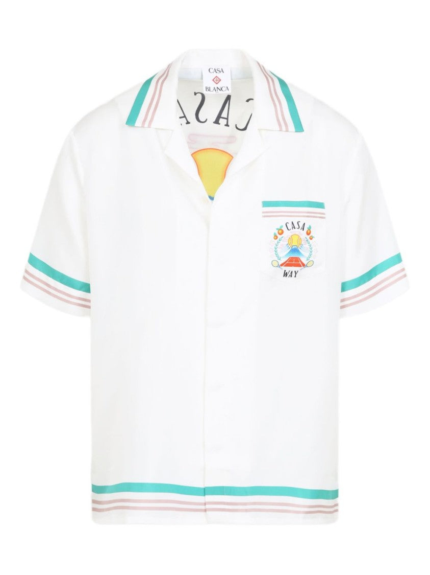 Casablanca Silk Short-Sleeved Shirt With Multicolored Print