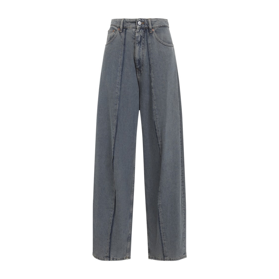 Mm6 By Maison Margiela High-Waisted Wide-Leg Jeans With Unique Panel Design