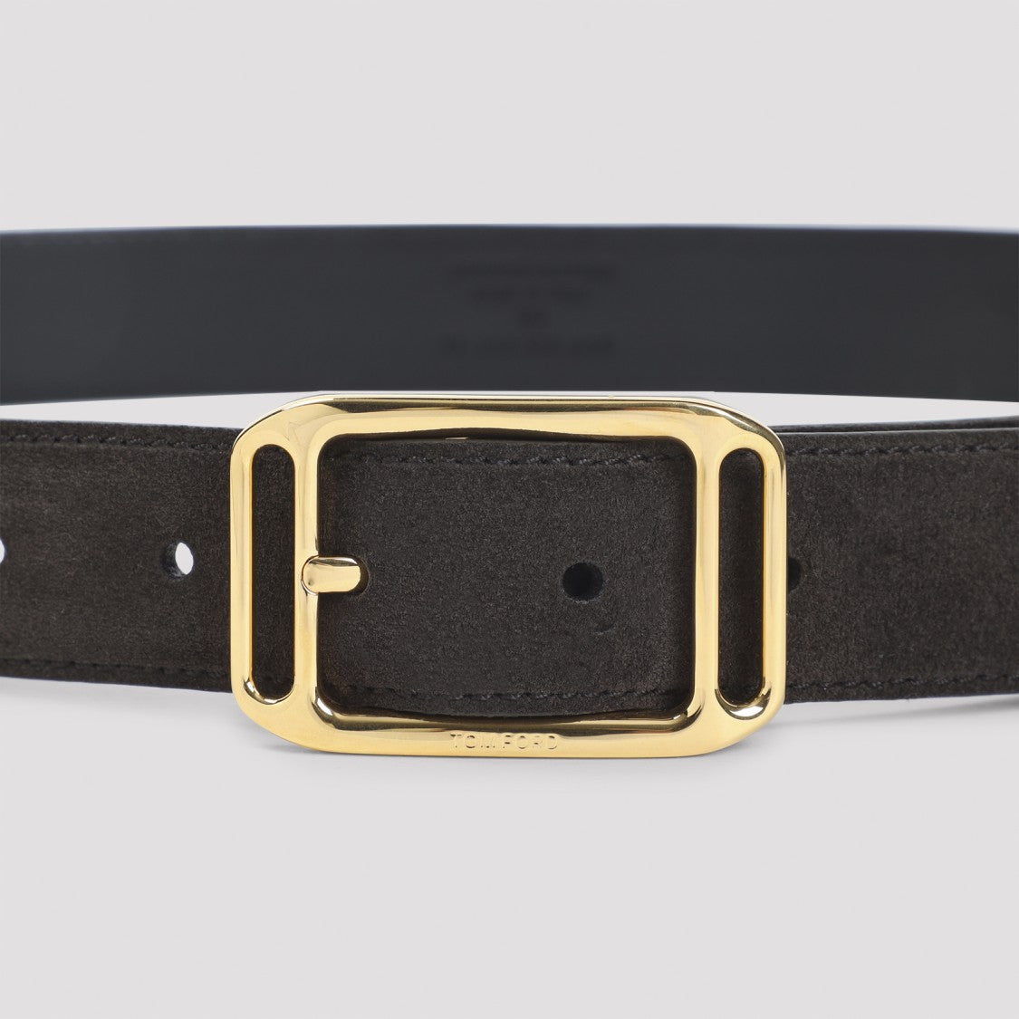 Tom Ford Brown Suede Calf Leather Belt