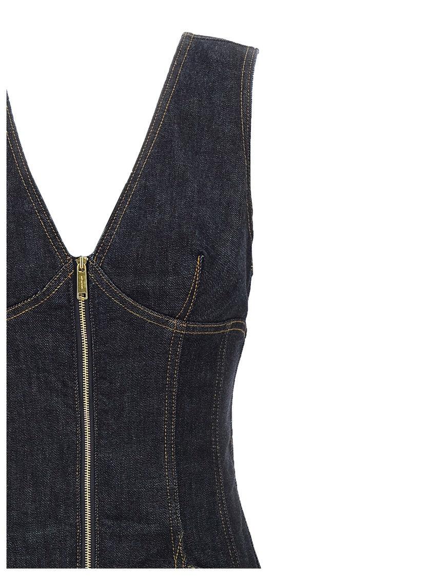 Self-Portrait Indigo Denim Midi' Dress