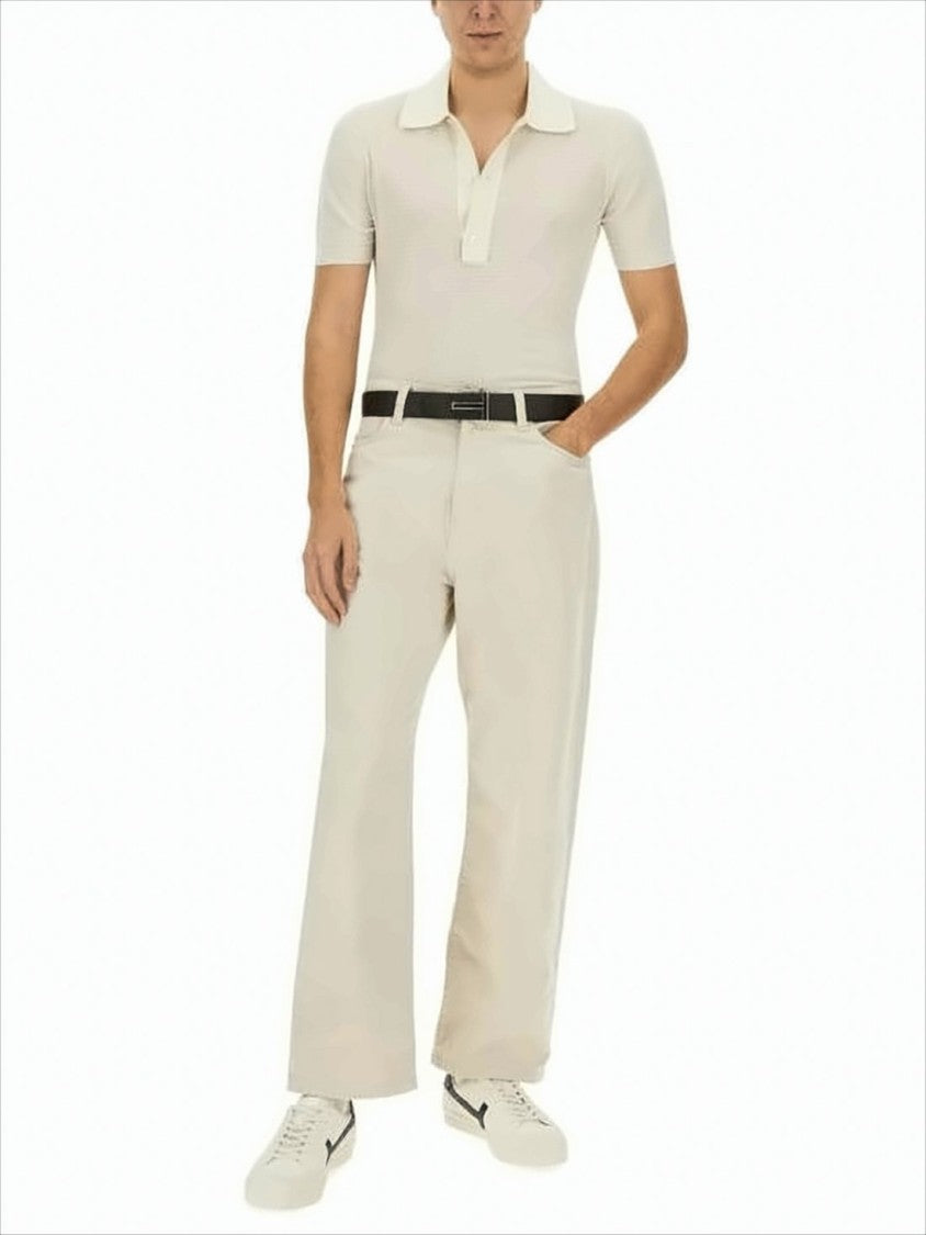 Tom Ford Textured Knit Polo Shirt With Three-Button Placket