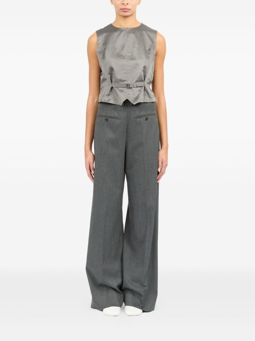Mm6 By Maison Margiela Sleeveless Structured Jacket With Peplum Hem