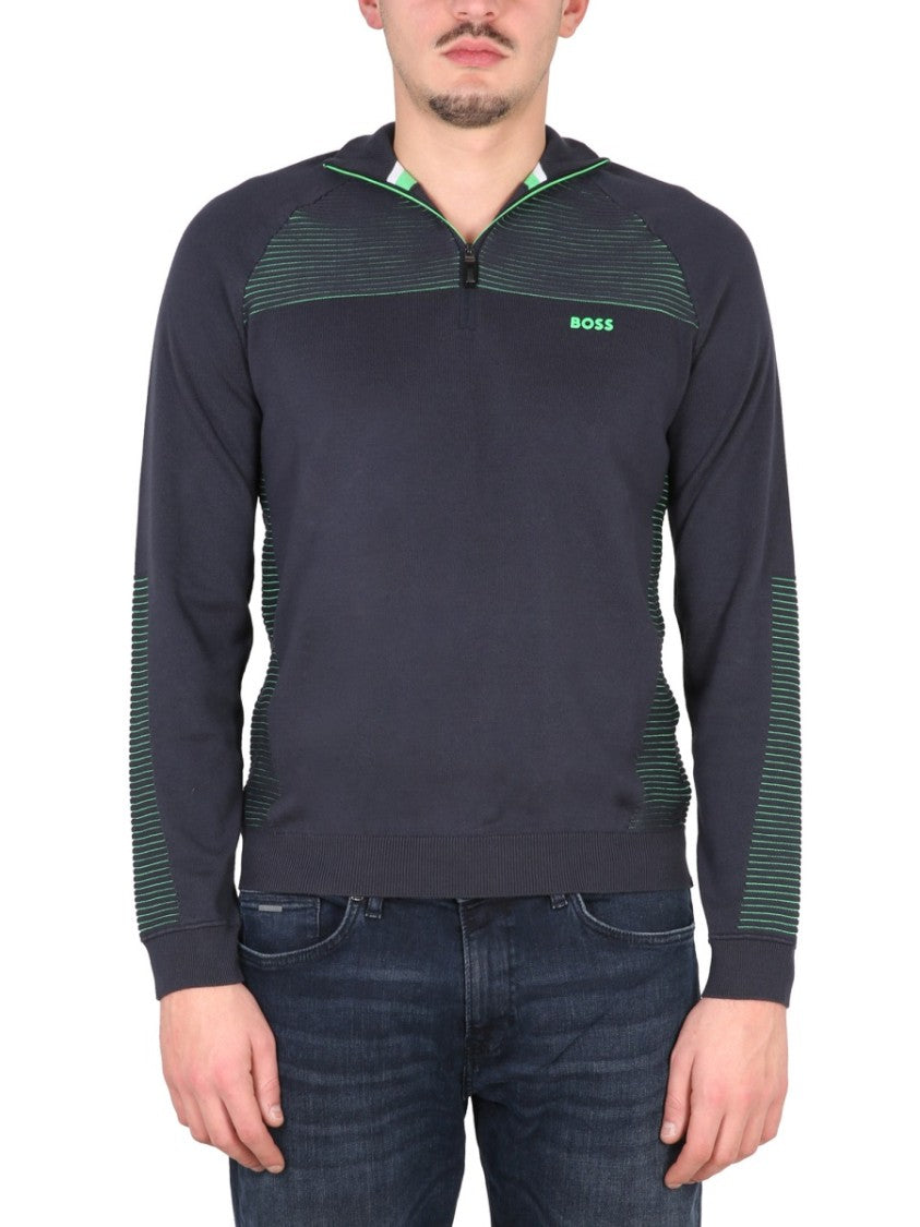 Boss High Neck Half-Zip Turtleneck
