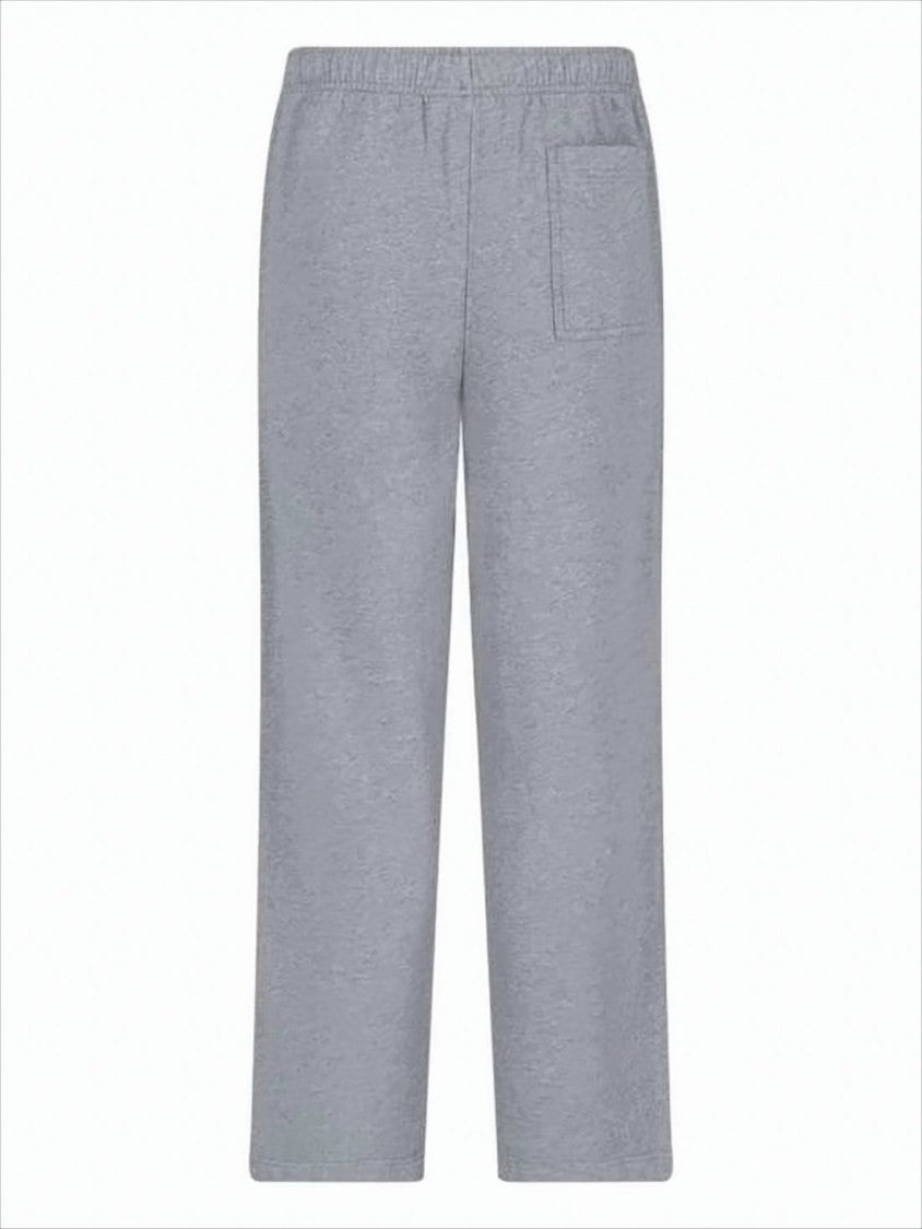 Maison Kitsuné Relaxed Fit Grey Cotton Jogger Pants With Embroidered Detail