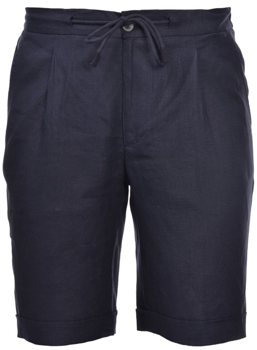 Paolo Fiorillo Capri Blue Linen Bermuda Shorts
