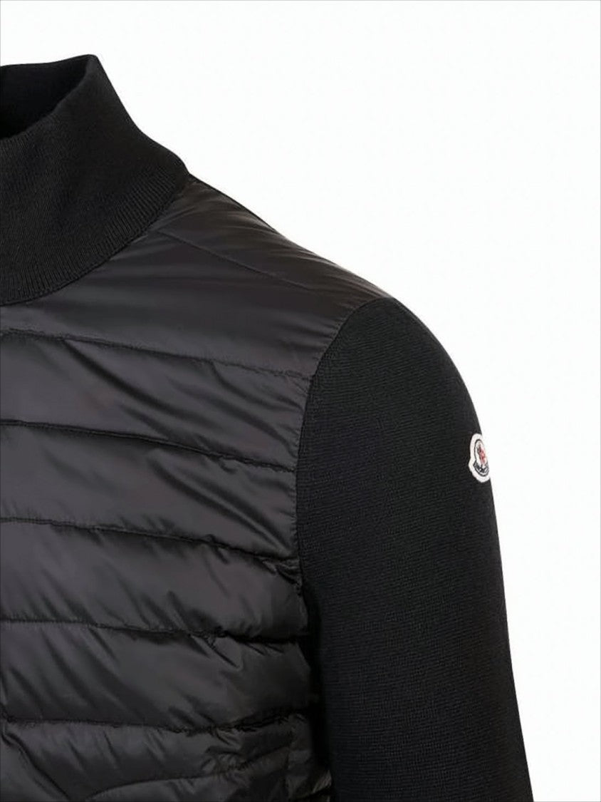 Moncler Padded Quilted Jacket With Knit Detailing